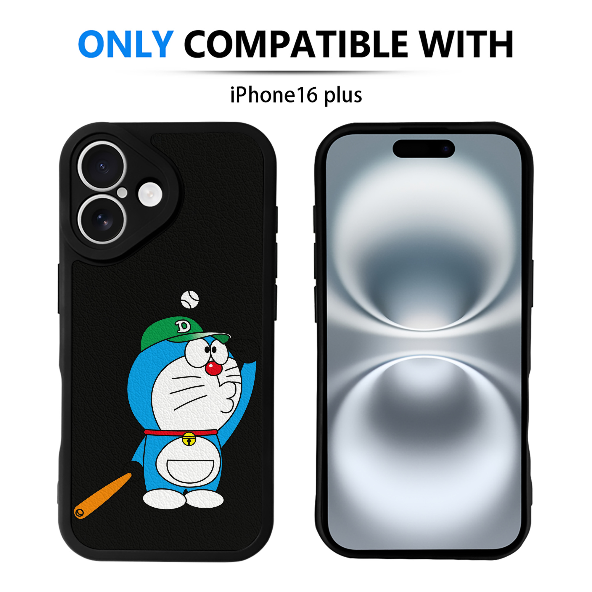 （画像用） ドラえもん Doraemon 【iPhone 16シリーズ対応】シリコンスマホケース（レザー調） 材質：シリコン
